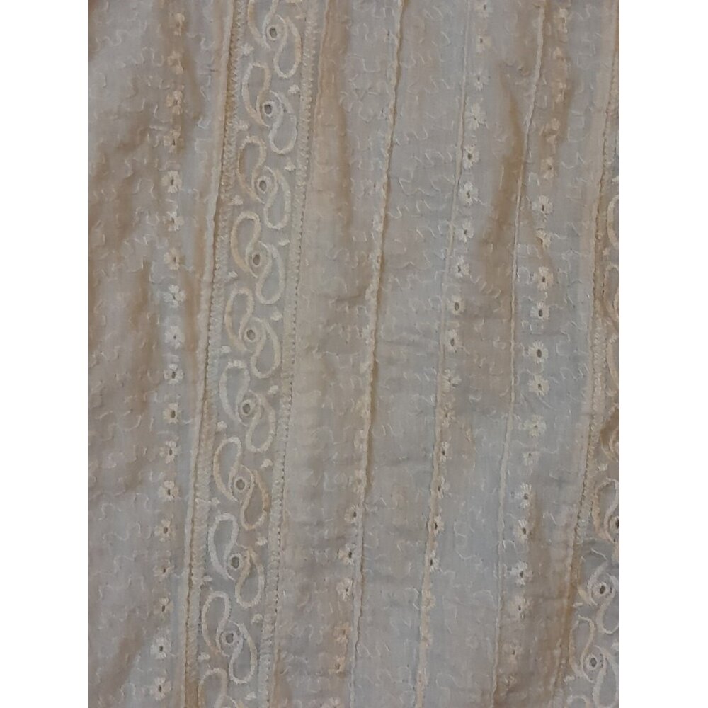 Womens Boho Embroidered Cottagecore Prairie Romantic Sz XL Blouse Antique White - Picture 2 of 8